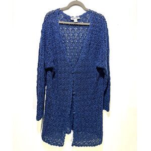 Jacque & Koko beach sweater cover up rame cotton open knit coastal women 22-24